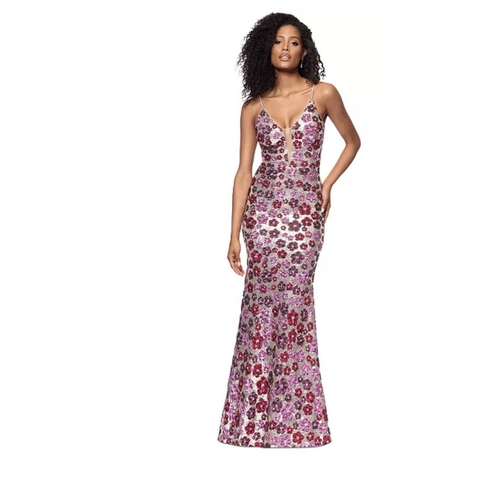 Besty & adam Petite Floral-Sequin Mermaid Gown Size:10P